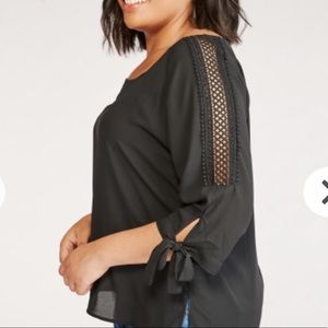 Lace shoulder blouse